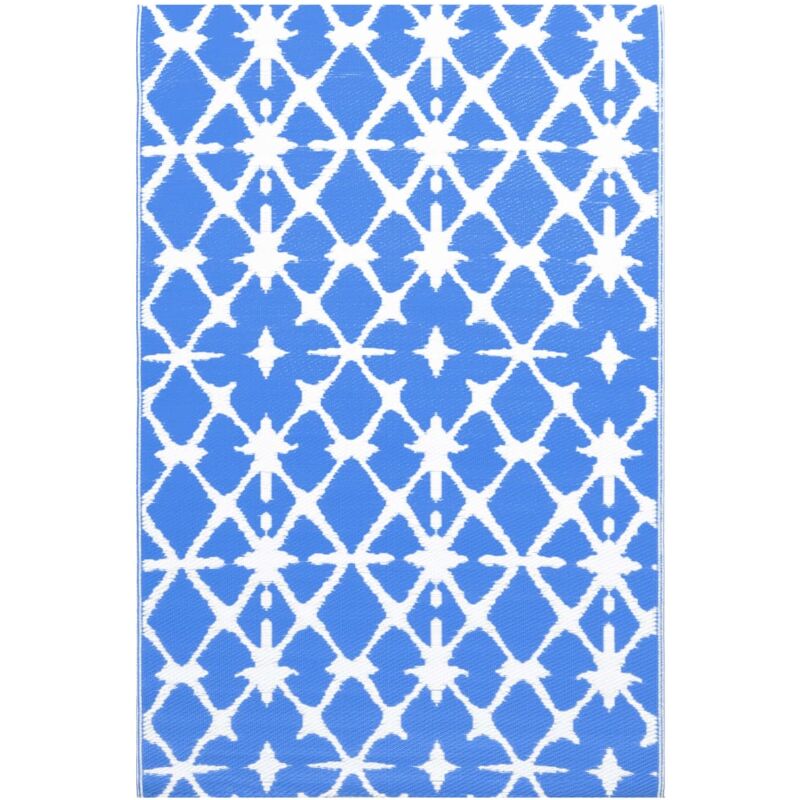 

Alfombra de exterior PP azul y blanco 80x150 cm - Azul - Vidaxl