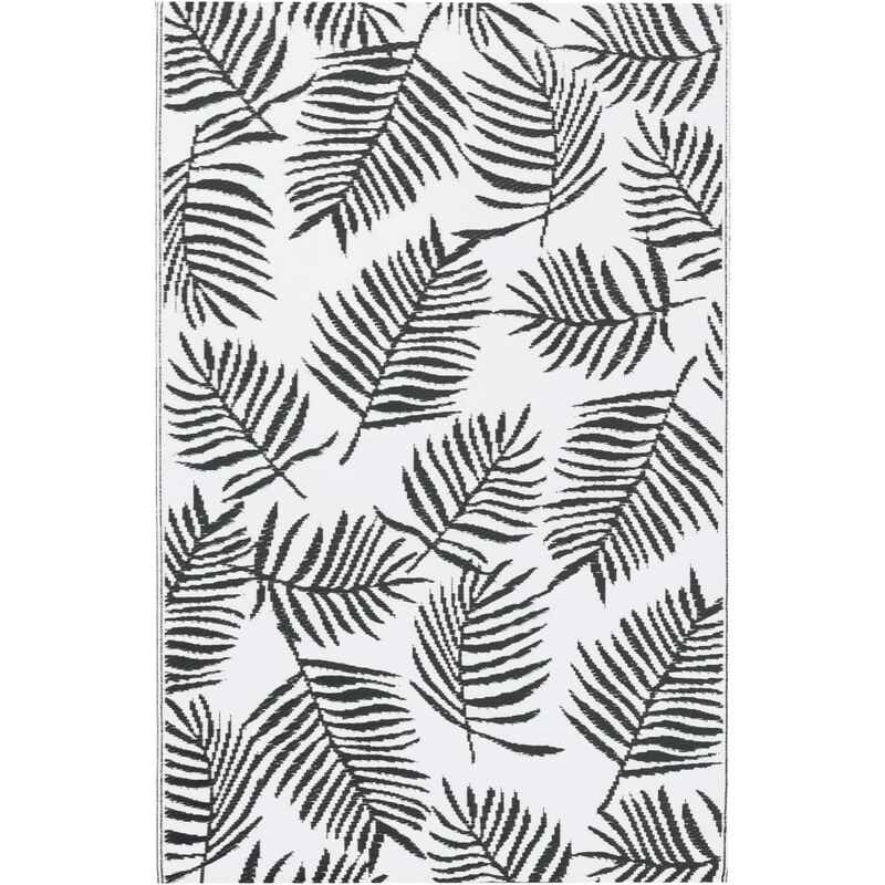 

Alfombra de exterior PP blanco y negro 120x180 cm - Blanco - Vidaxl