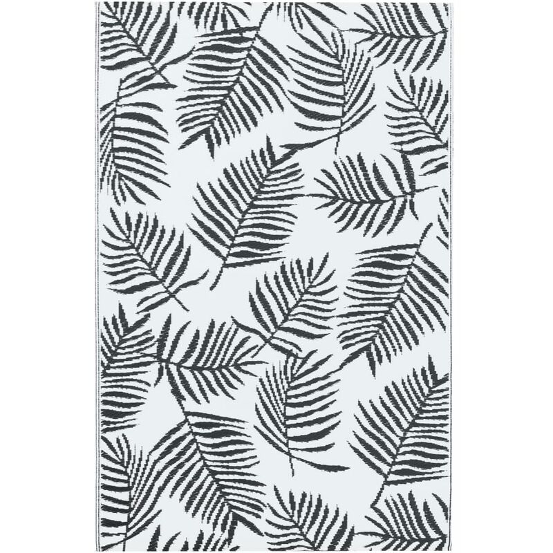 

Alfombra de exterior PP blanco y negro 80x150 cm - Blanco - Vidaxl