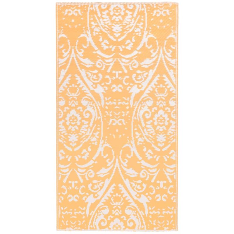 

Alfombra de exterior PP naranja y blanco 120x180 cm - Blanco - Vidaxl
