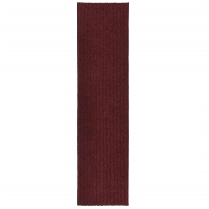 

vidaXL Alfombra de pasillo atrapa suciedad 100x400 cm rojo burdeos - Rojo