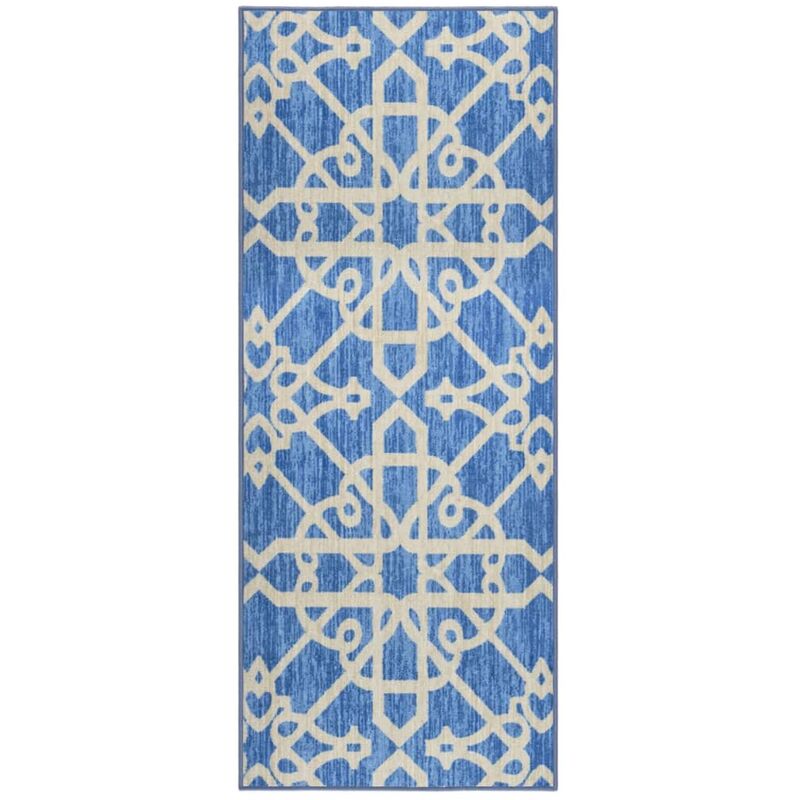 

vidaXL Alfombra de pasillo azul 80x200 cm - Marrón