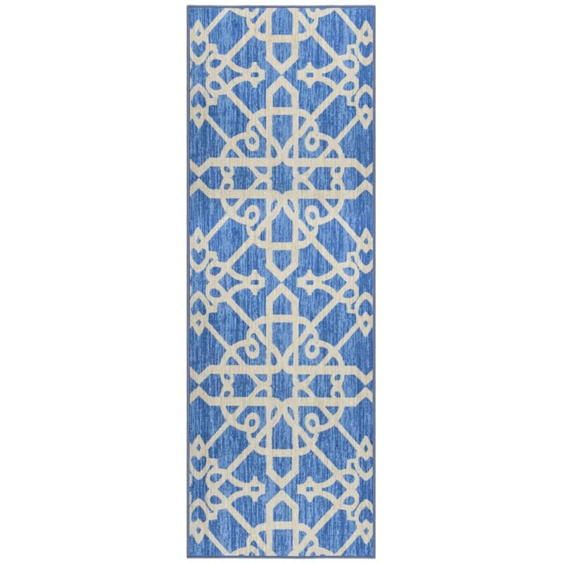 

vidaXL Alfombra de pasillo azul 80x250 cm - Marrón