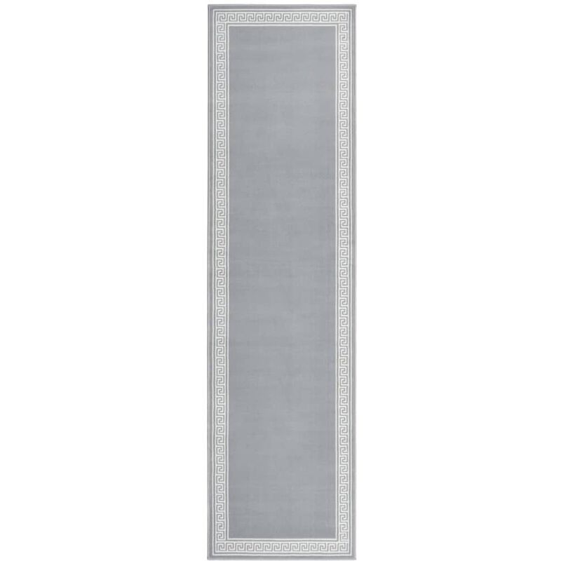 

vidaXL Alfombra de pasillo BCF gris con estampado 80x350 cm - Gris