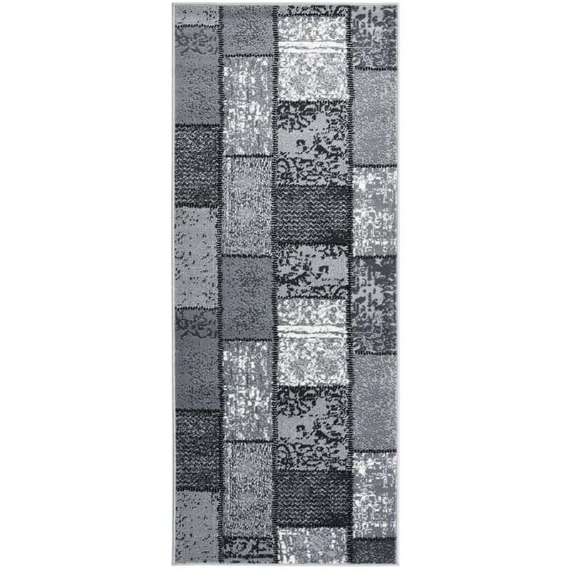 

Alfombra de pasillo BCF gris con estampado de bloques 100x150cm - Gris - Vidaxl