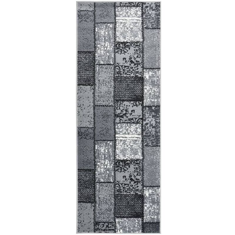 

Alfombra de pasillo BCF gris con estampado de bloques 100x250cm - Gris - Vidaxl