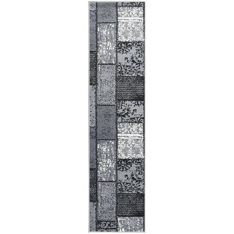 

Alfombra de pasillo BCF gris con estampado de bloques 60x150 cm - Gris - Vidaxl