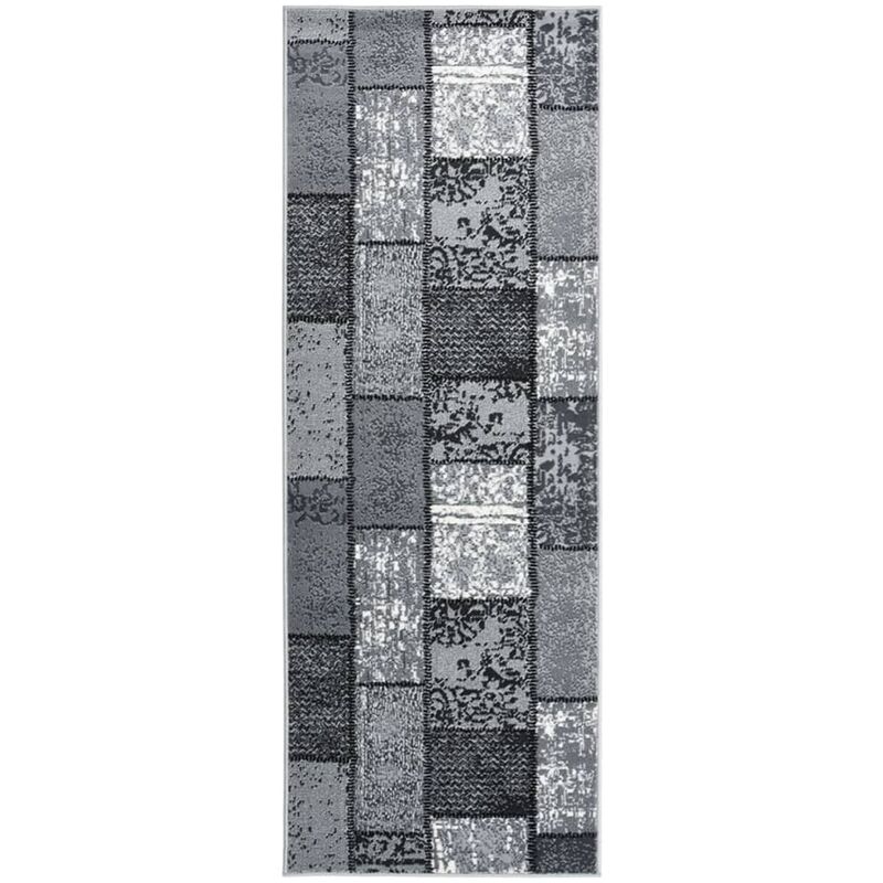 

Alfombra de pasillo BCF gris con estampado de bloques 80x150 cm - Gris - Vidaxl