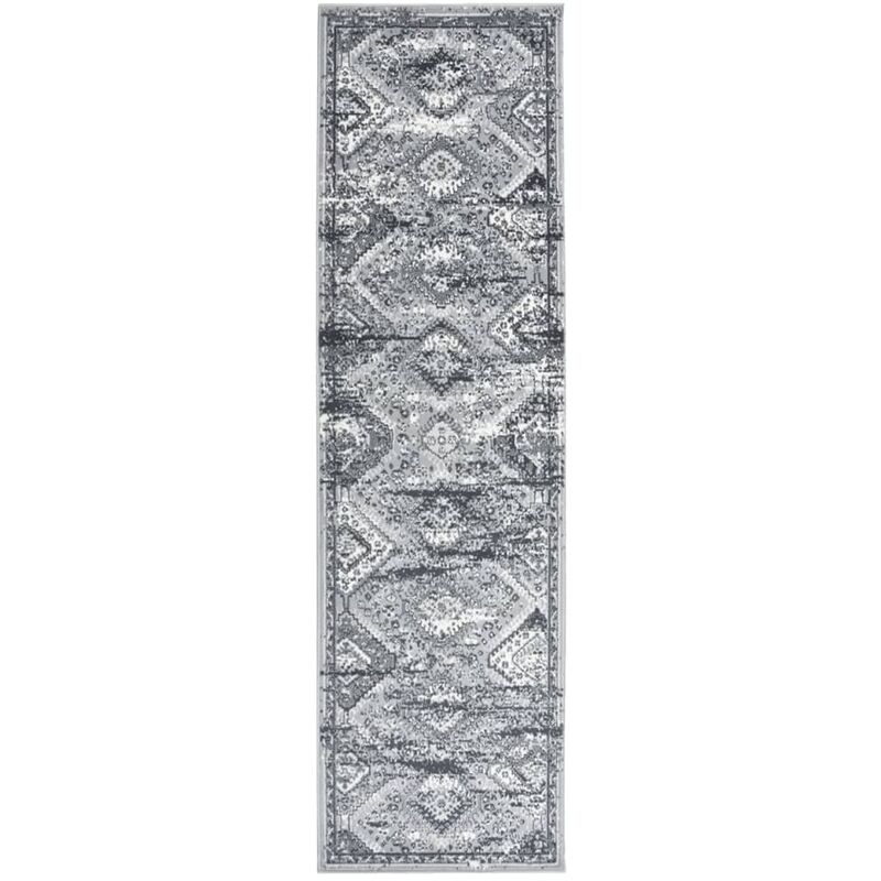 

vidaXL Alfombra de pasillo BCF gris oriental 100x350 cm - Gris