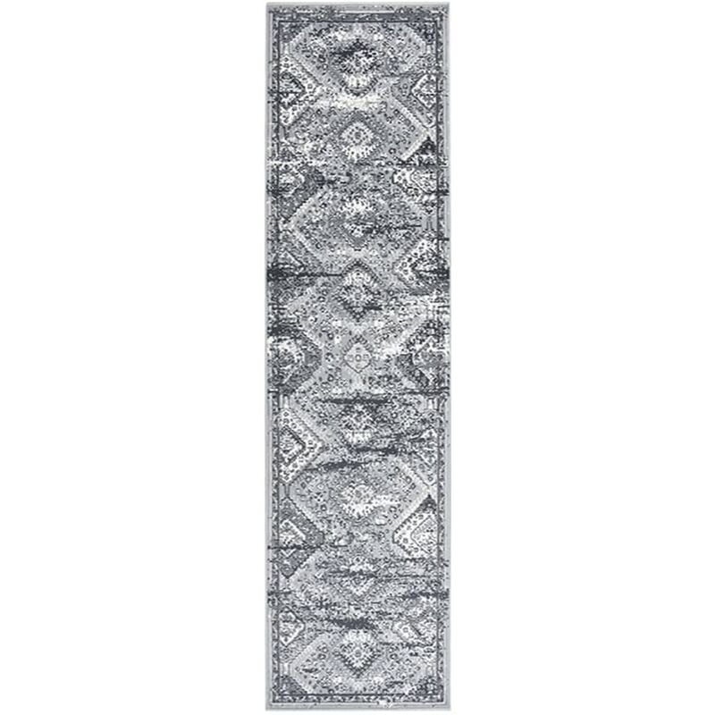 

vidaXL Alfombra de pasillo BCF gris oriental 80x300 cm - Gris