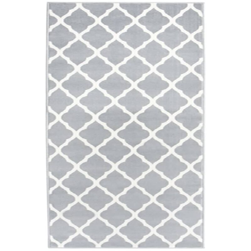 

vidaXL Alfombra de pasillo BCF gris y blanco 100x150 cm - Gris