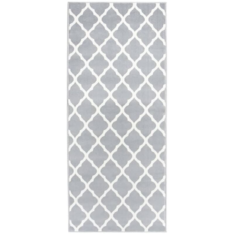 

vidaXL Alfombra de pasillo BCF gris y blanco 100x300 cm - Gris