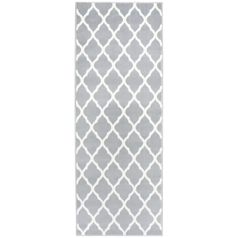 

vidaXL Alfombra de pasillo BCF gris y blanco 100x350 cm - Gris