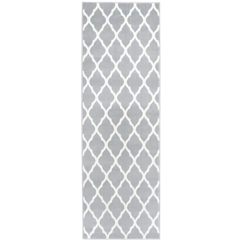 

vidaXL Alfombra de pasillo BCF gris y blanco 100x400 cm - Gris