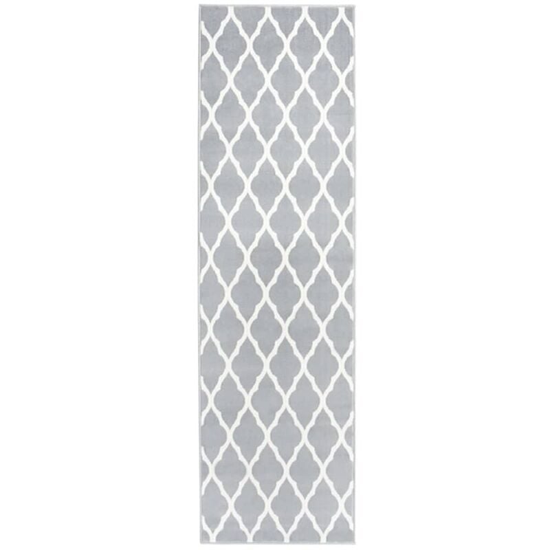 

vidaXL Alfombra de pasillo BCF gris y blanco 100x450 cm - Gris