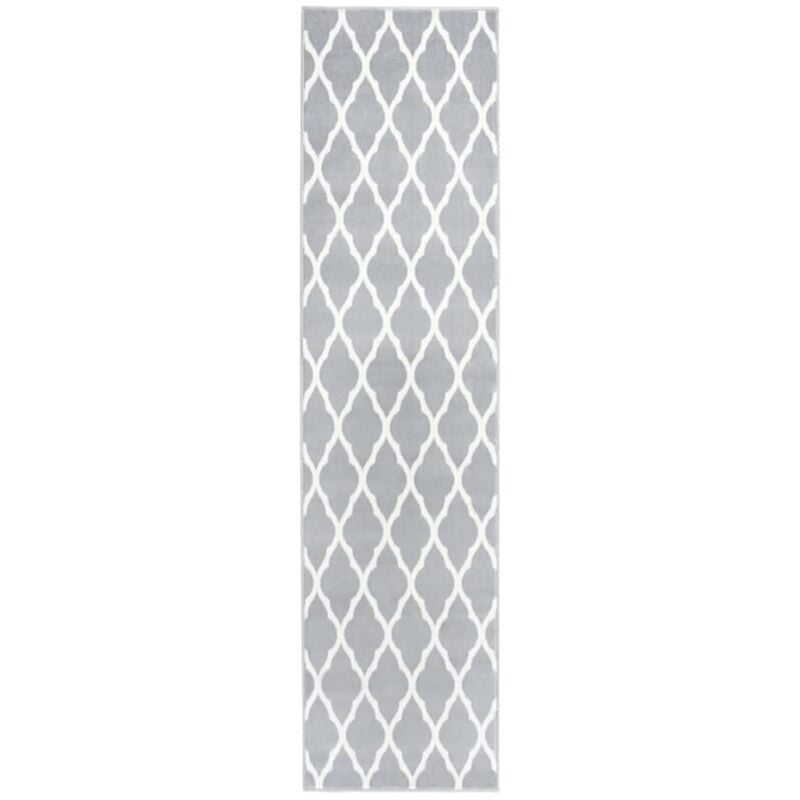 

vidaXL Alfombra de pasillo BCF gris y blanco 80x350 cm - Gris