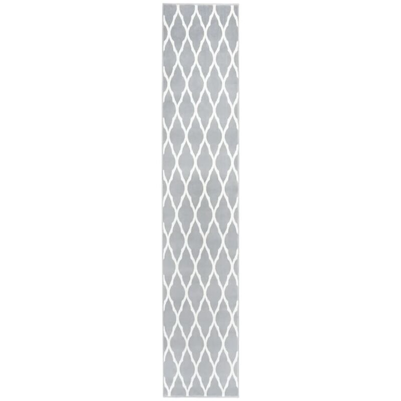 

vidaXL Alfombra de pasillo BCF gris y blanco 80x450 cm - Gris