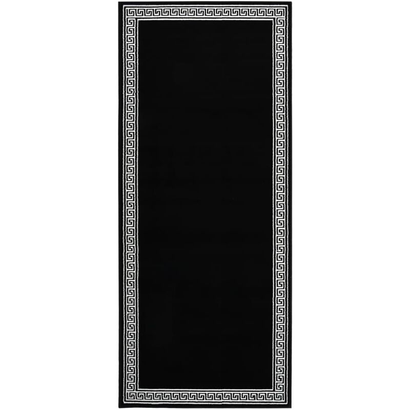 

vidaXL Alfombra de pasillo BCF negro con estampado 100x200 cm - Negro