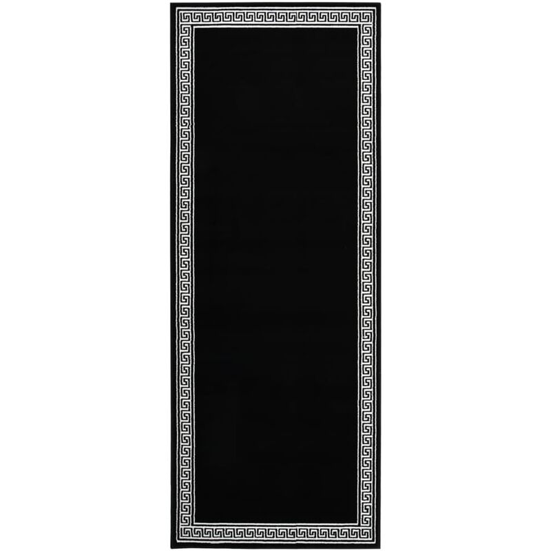 

vidaXL Alfombra de pasillo BCF negro con estampado 100x300 cm - Negro