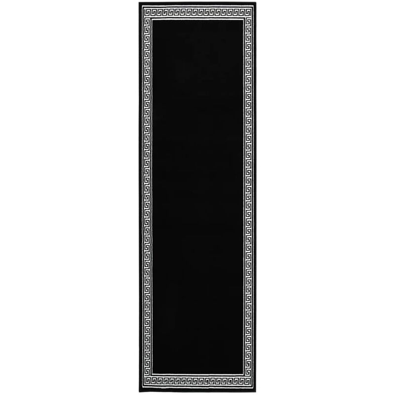 

vidaXL Alfombra de pasillo BCF negro con estampado 100x400 cm - Negro