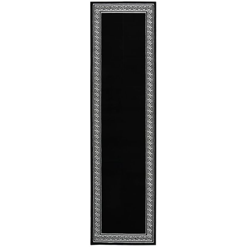 

vidaXL Alfombra de pasillo BCF negro con estampado 60x250 cm - Negro