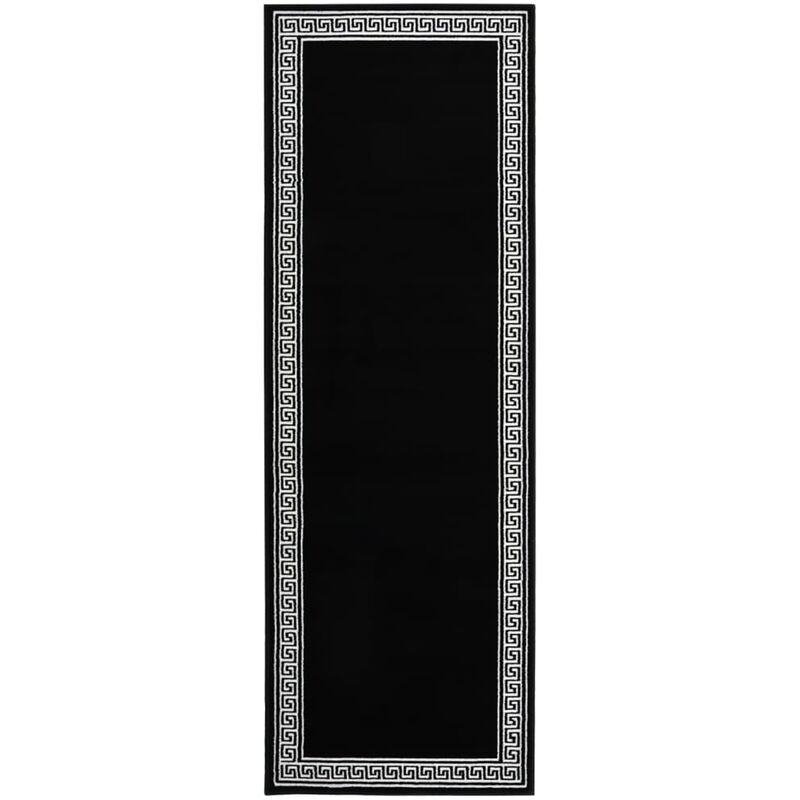 

vidaXL Alfombra de pasillo BCF negro con estampado 80x200 cm - Negro