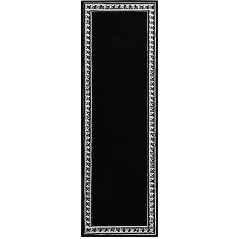 

Alfombra de pasillo BCF negro con estampado 80x250 cm - Negro - Vidaxl