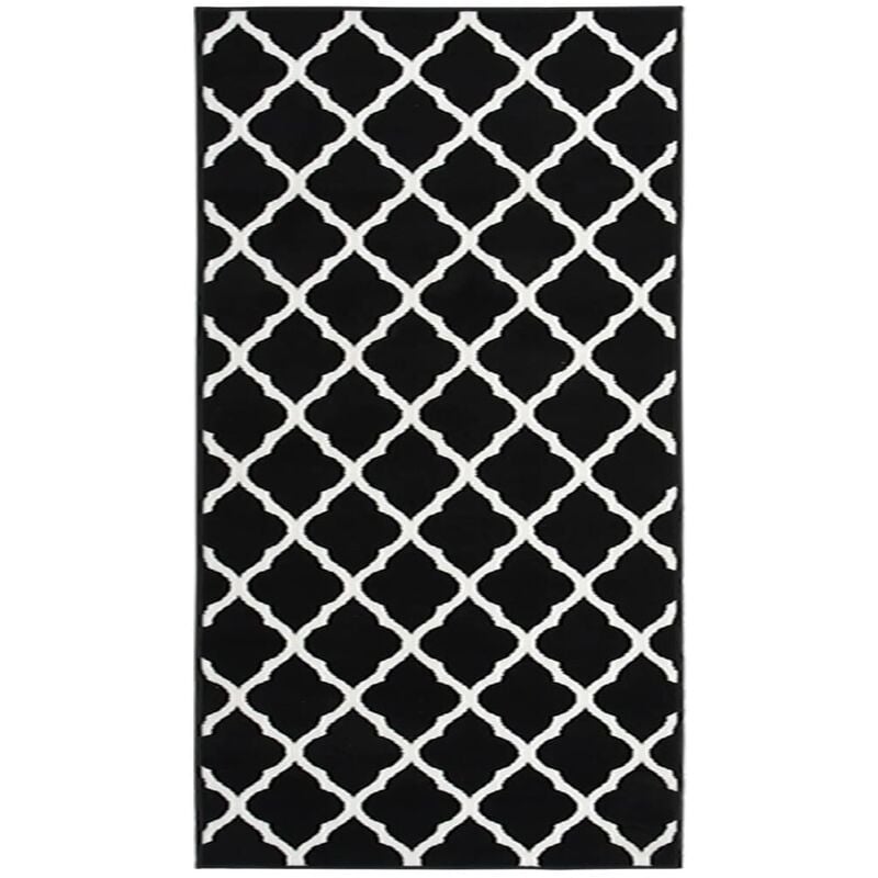 

vidaXL Alfombra de pasillo BCF negro y blanco 100x200 cm - Negro