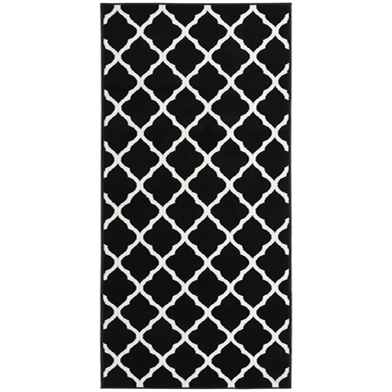 

Alfombra de pasillo BCF negro y blanco 100x250 cm - Negro - Vidaxl