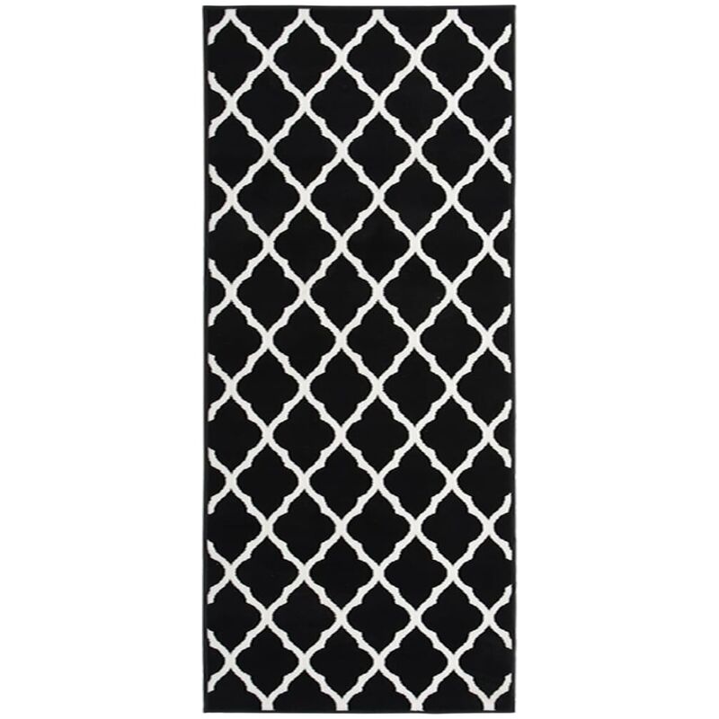 

Alfombra de pasillo BCF negro y blanco 80x150 cm - Negro - Vidaxl