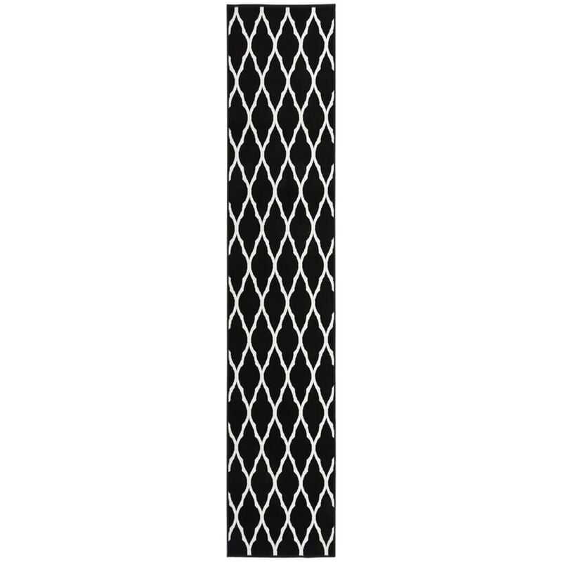 

vidaXL Alfombra de pasillo BCF negro y blanco 80x450 cm - Negro