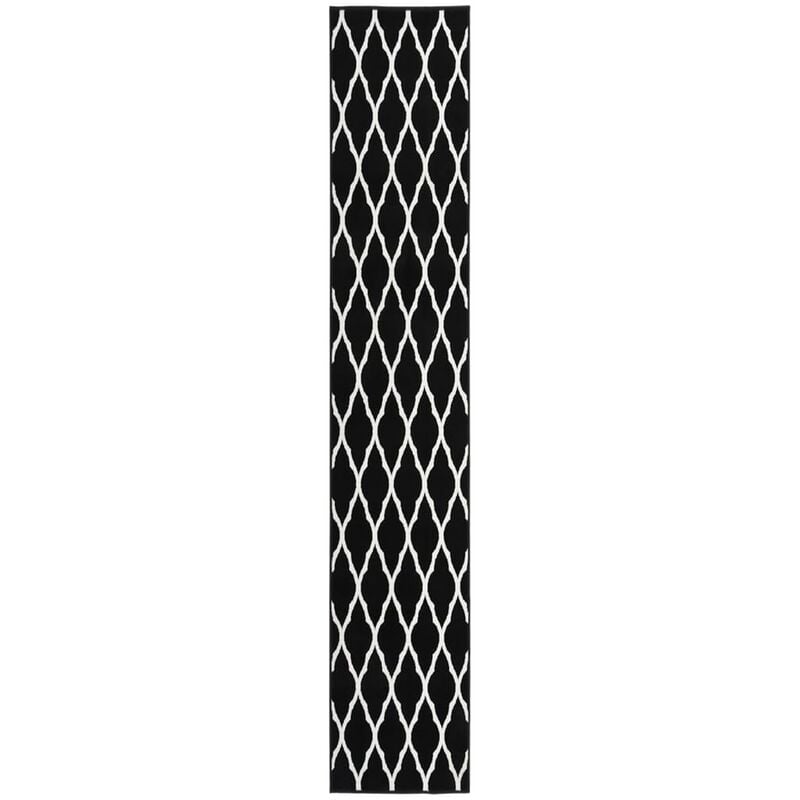 

vidaXL Alfombra de pasillo BCF negro y blanco 80x500 cm - Negro