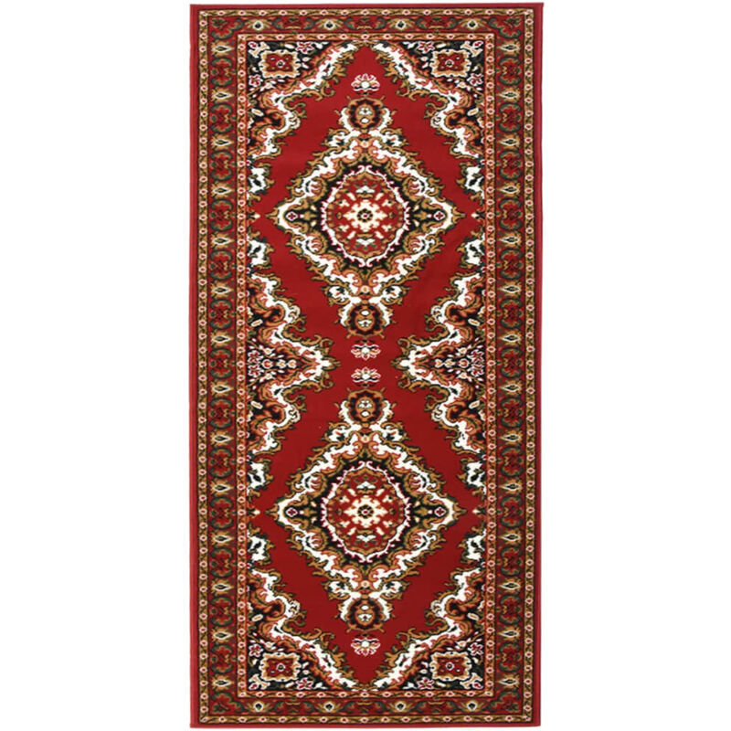

vidaXL Alfombra de pasillo BCF rojo oriental 100x200 cm - Rojo