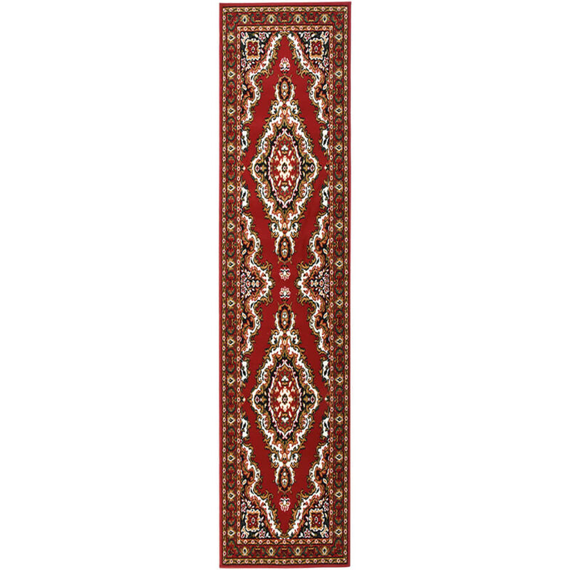 

vidaXL Alfombra de pasillo BCF rojo oriental 100x450 cm - Rojo