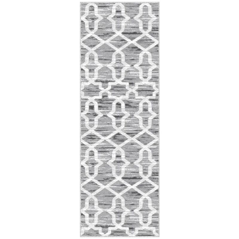

vidaXL Alfombra de pasillo lavable estampado poliéster 100x300 cm - Multicolor