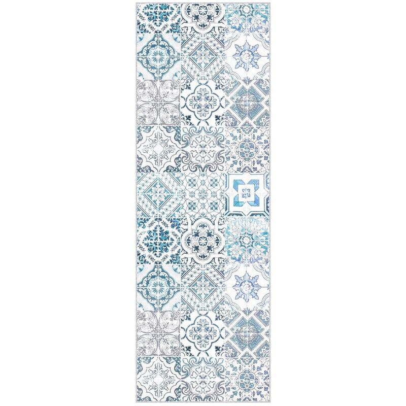 

vidaXL Alfombra de pasillo lavable estampado poliéster 100x300 cm - Multicolor