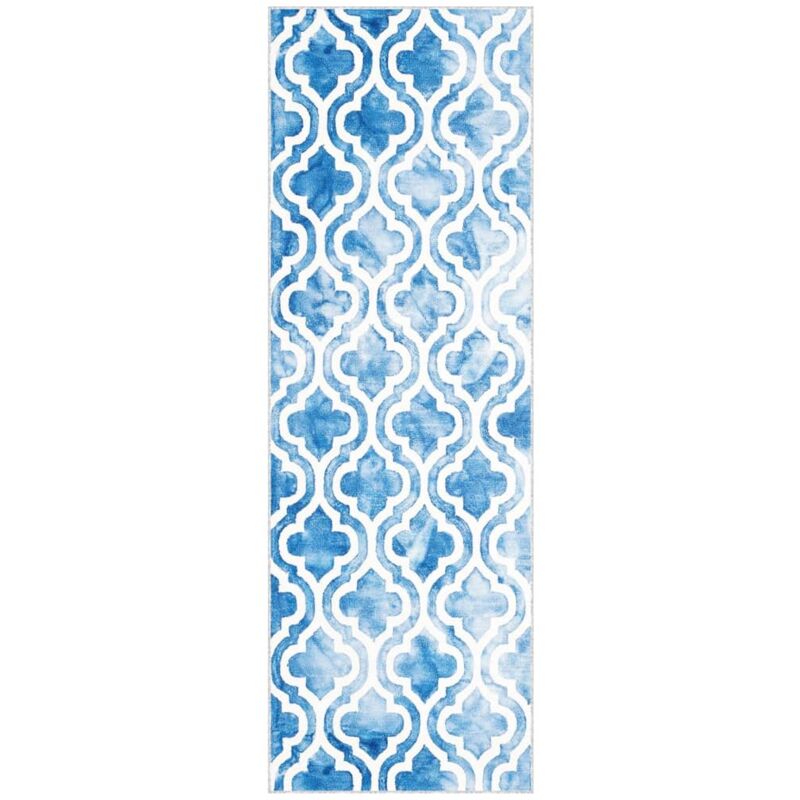 

vidaXL Alfombra de pasillo lavable estampado poliéster 100x300 cm - Multicolor