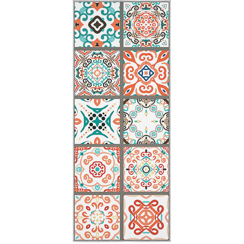 

vidaXL Alfombra de pasillo lavable estampado poliéster 80x200 cm - Multicolor