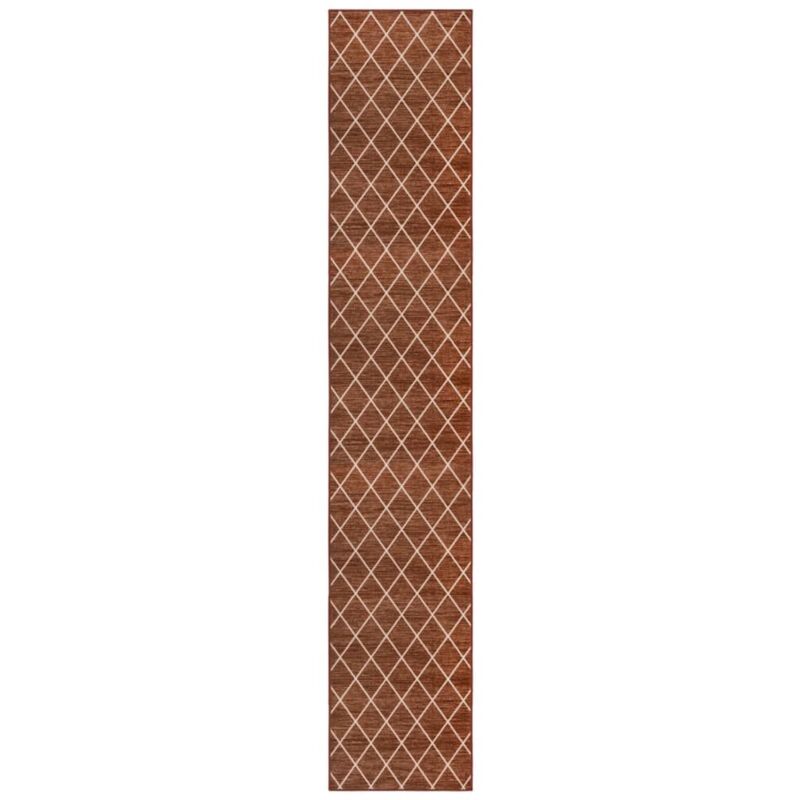 

vidaXL Alfombra de pasillo marrón oscuro 80x600 cm - Blanco