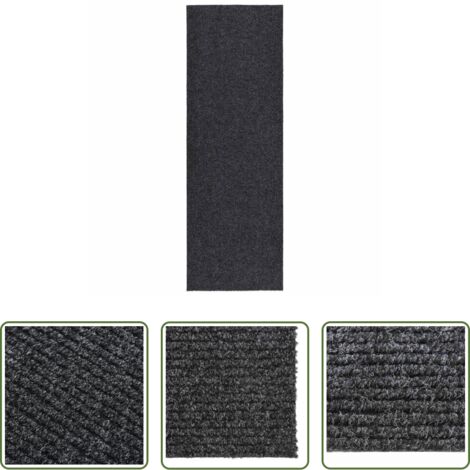 vidaXL Alfombra de pasillo moderna -  Alfombra de pasillo atrapa suciedad 100x300 cm gris antracita