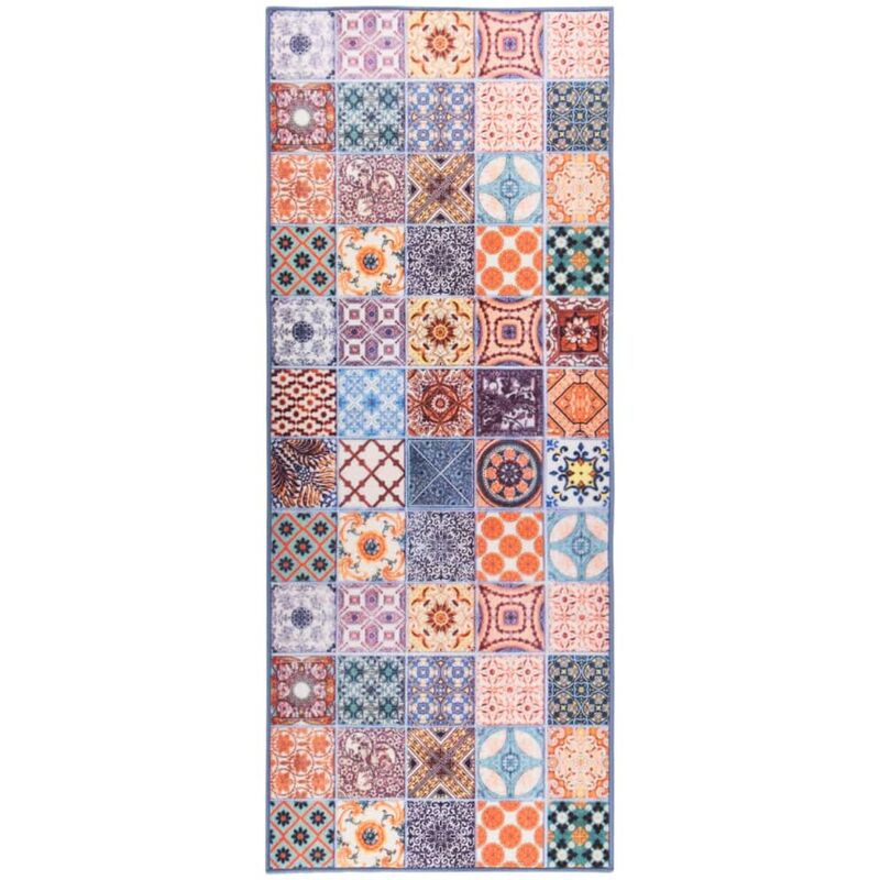 

vidaXL Alfombra de pasillo mosaico 80x200 cm - Marrón