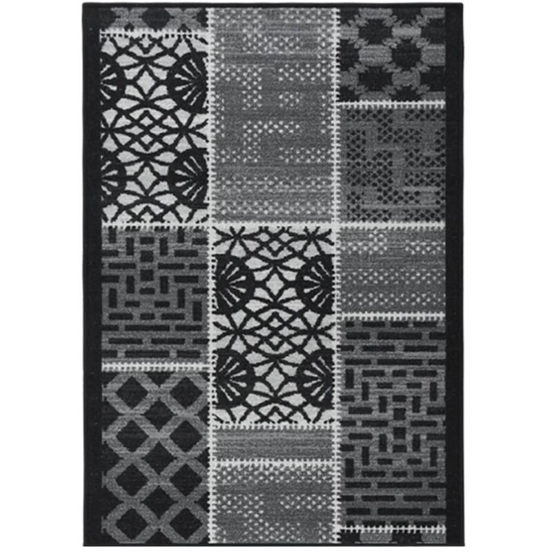 

vidaXL Alfombra de pasillo negro 80x150 cm - Blanco