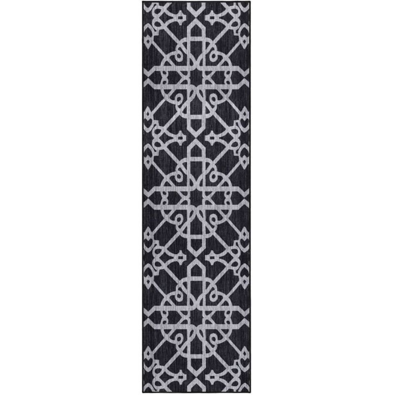 

Alfombra de pasillo negro 80x300 cm - Blanco - Vidaxl