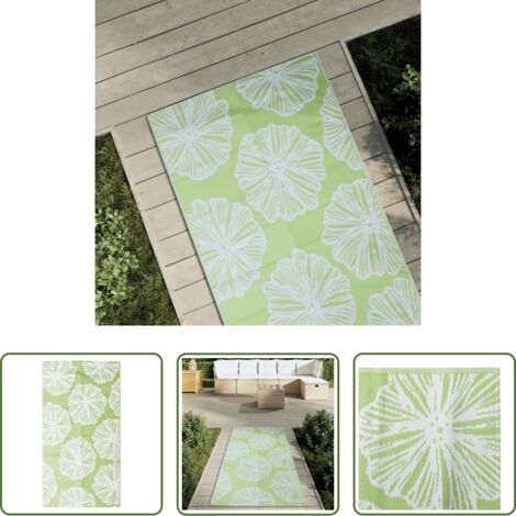 vidaXL Alfombra de patio -  Alfombra de exterior PP ARAKIL verde 80x150 cm