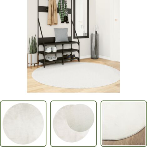 vidaXL Alfombra de pelo crema -  Alfombra de pelo corto OVIEDO crema Ø 160 cm