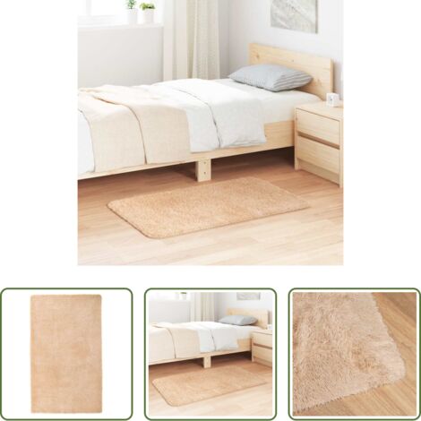 vidaXL Alfombra de pelo largo -  Alfombra de pelo largo NAVARRA beige 60x100 cm poliéster