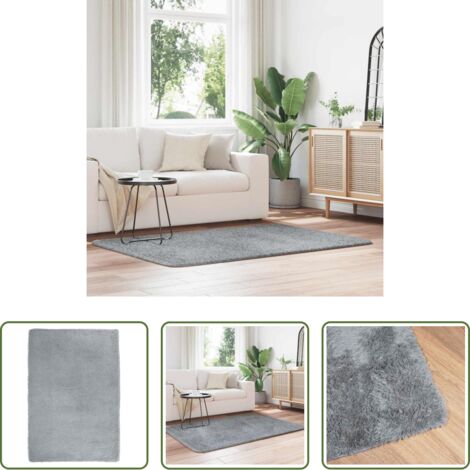 vidaXL Alfombra de pelo largo -  Alfombra de pelo largo NAVARRA gris claro 120x170 cm poliéster