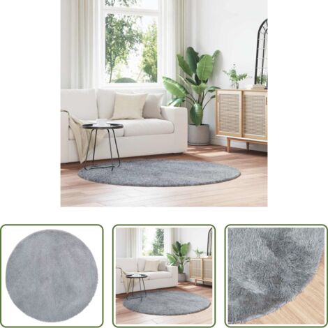 vidaXL Alfombra de pelo largo -  Alfombra de pelo largo NAVARRA gris claro 160x160 cm poliéster
