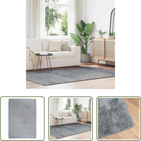 vidaXL Alfombra de pelo largo -  Alfombra de pelo largo NAVARRA gris claro 160x230 cm poliéster