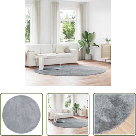 vidaXL Alfombra de pelo largo -  Alfombra de pelo largo NAVARRA gris claro 240x240 cm poliéster